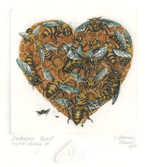 Bee Hive Comb in the form of a heart