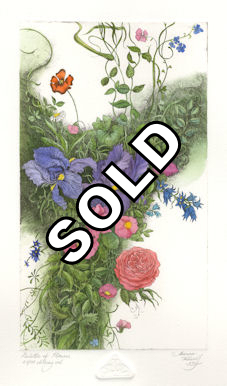 an etching titled Palette of Flowers