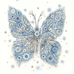 a fantasy butterfly composed of a winter theme